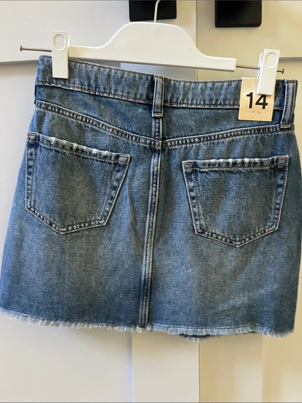 Junior Girls Distressed Denim Mini Skirt - Blue